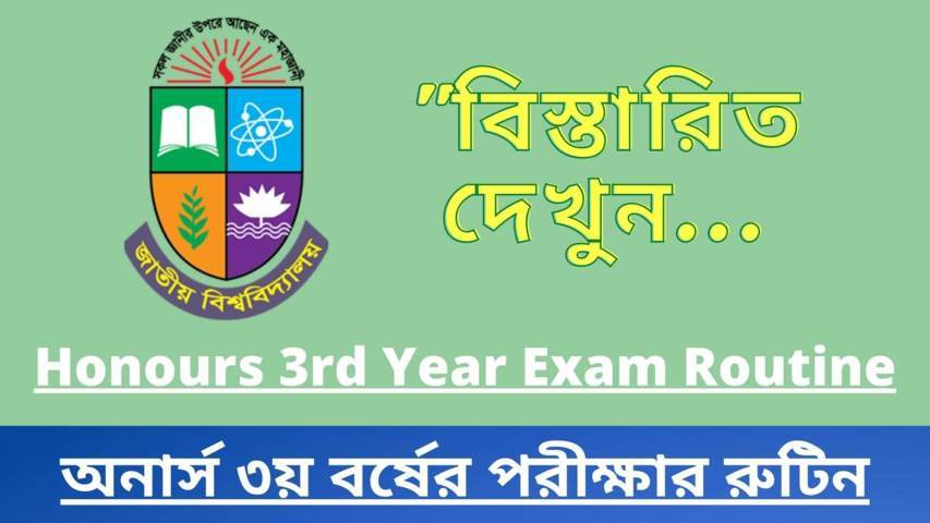 অনার্স ৩য় বর্ষের পরীক্ষার রুটিন ২০২১ |3rd Year Exam Routine