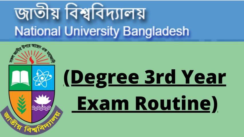 NU Degree 3rd Year Exam Routine 2022 PDF Download