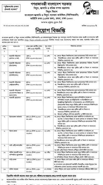 Bangladesh Energy and Power Research Council (BEPRC) Job circular 2022 । বাংলাদেশ জ্বালানি ও বিদ্যূৎ গবেষণা কাউন্সিল নিয়োগ