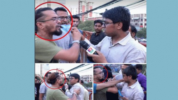উত্তরায় বিআরটি প্রকল্পে সাংবাদিকের উপরে হামলা