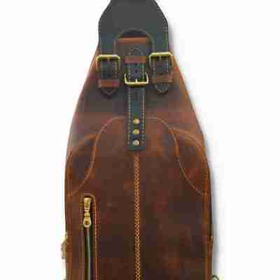 Genuine Cognac Men's Leather Sling Bag Profile Picture