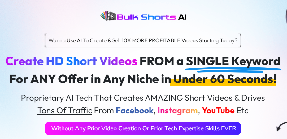 Bulk Shorts AI Review - Brand New AI Short Videos Creation