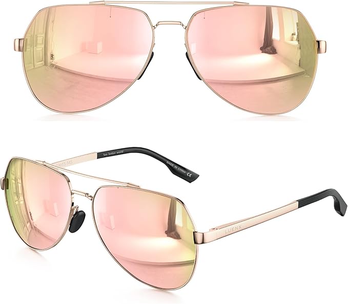 LUENX Aviator Sunglasses for Men and Women