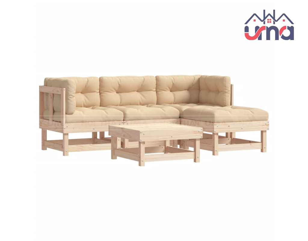 Sofa Gỗ Thông Chữ L Hiện Đại SFGO001 - Nội Thất UMA