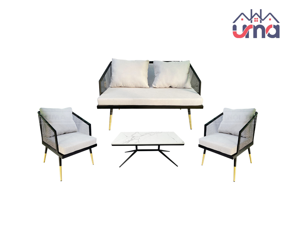 Combo Bộ Bàn Ghế Sofa Khung Sắt Lót Nệm BGSF006 UMA