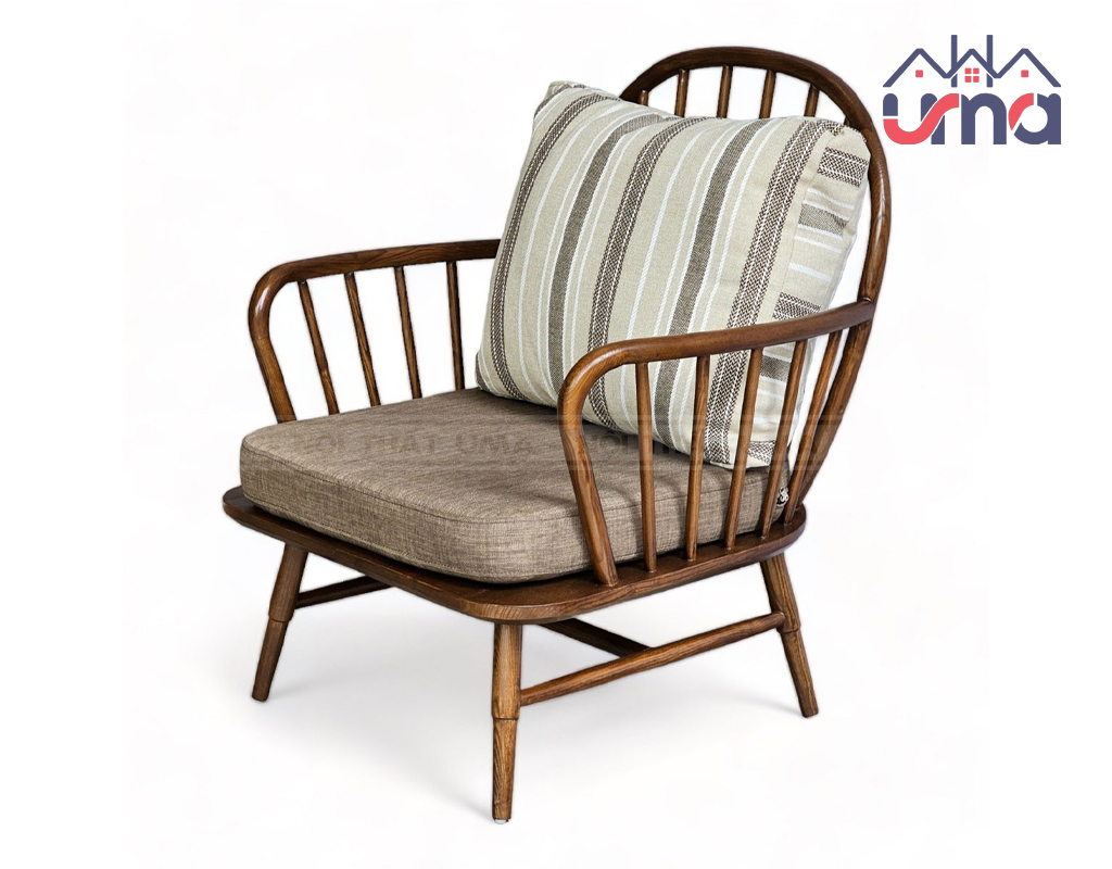 Sofa Đơn Khung Gỗ Tần Bì Lót Nệm SFD022 - Nội Thất UMA