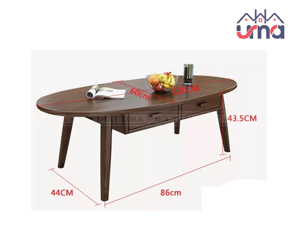 Bàn Sofa Gỗ Sồi Có Ngăn Kéo BSF023 - Nội Thất UMA