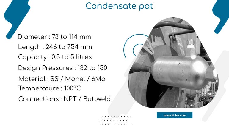 Condensate pot | Stainless steel steam condensate pot | Condensing pot