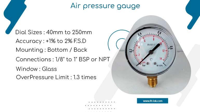 Air pressure gauge | Hydraulic/ Diaphragm low pressure gauge