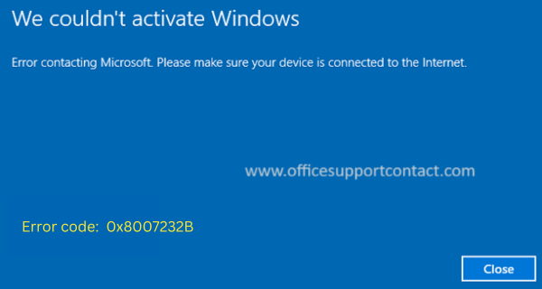 How to fix windows 10 activation Error code 0x8007232B