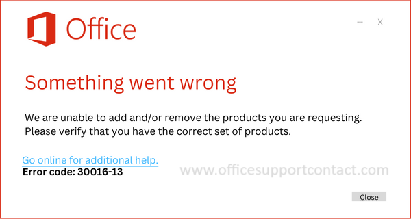 How to fix Microsoft office 365/2021/2019 Error code 30016-13