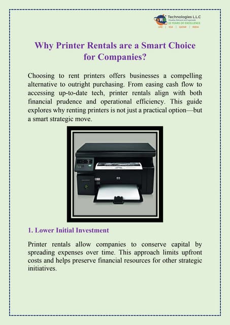 Why Printer Rentals are a Smart Choice for Companies? | PDF