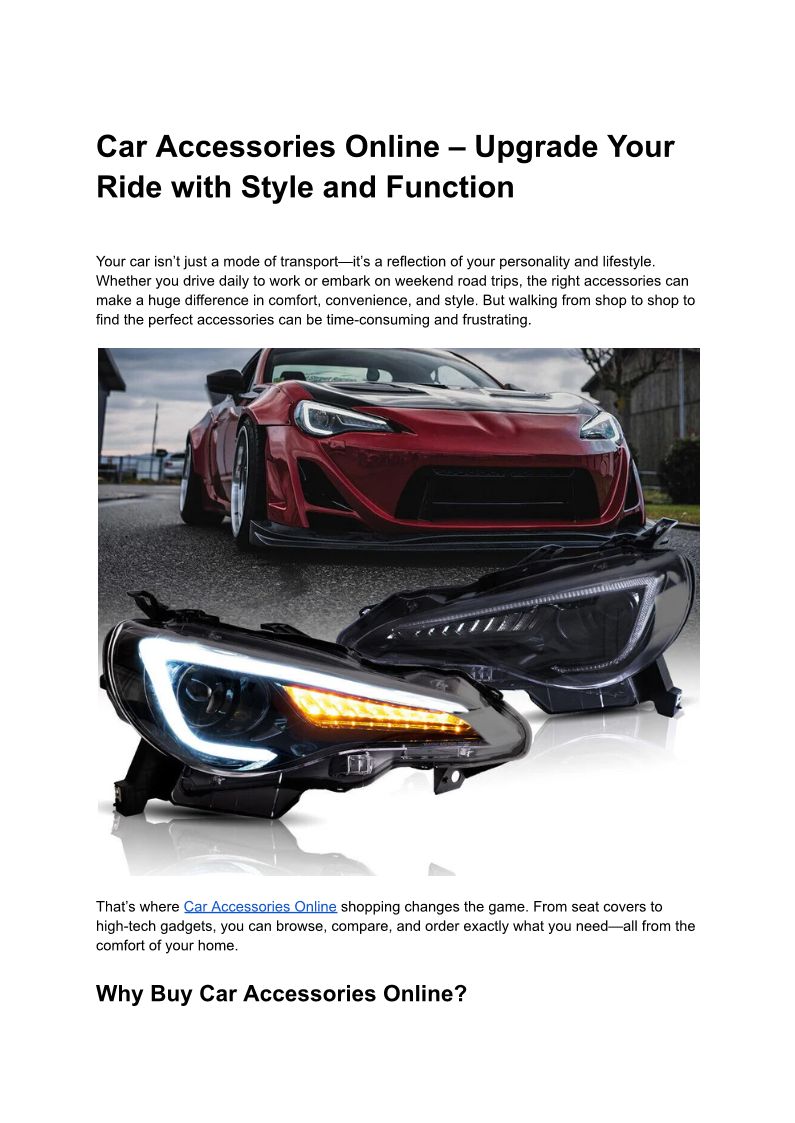 Car Accessories Online – Upgrade Your Ride With Style And Function