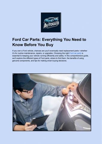 Ford Car Parts_ Everything You Need to Know Before You Buy