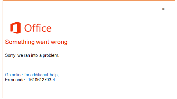 Error code 1610612703-4 When Installing Microsoft 365 Office