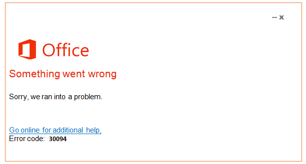 Quick Solutions for Microsoft Office Error Code 30094